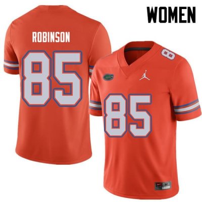 Women's Florida Gators #85 James Robinson NCAA Jordan Brand Orange Authentic Stitched College Football Jersey EZX7762CK